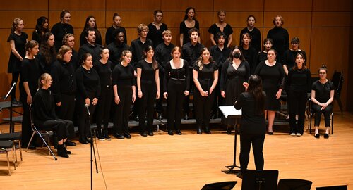 Prism Concert Fall Weekend Friday, October 6, 2023 in Evans Hall. The concert featured performances by the orchestra, wind ensemble, jazz ensemble, and College Singers.  (Connecticut College Photo by Sean D. Elliot)