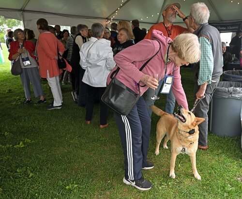 Reunion 2025 Class of ’75 President’s Champagne Reception Friday, May 30, 2025 in the Oak tent on Tempel Green. (Connecticut College photos by Sean D. Elliot)