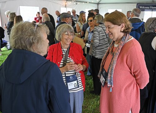 Reunion 2025 Class of ’75 President’s Champagne Reception Friday, May 30, 2025 in the Oak tent on Tempel Green. (Connecticut College photos by Sean D. Elliot)