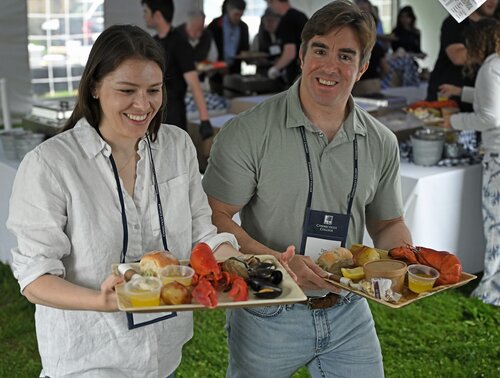 Reunion 2025 New England Lobster Bake Friday, May 30, 2025 in the main tent on Tempel Green. (Connecticut College photos by Sean D. Elliot)