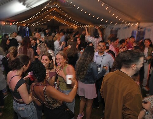 Reunion 2025 Late Night Dance Party with James “DJ E@ZY” Jackson ’11 Friday, May 30, 2025 in the Oak Tent. (Connecticut College photos by Sean D. Elliot)