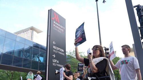 Protest against Marriott International in Chicago