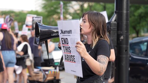 Protest against Marriott International in Chicago