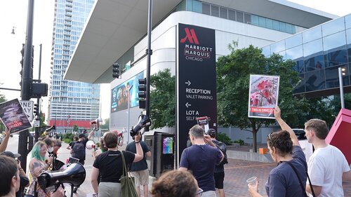 Protest against Marriott International in Chicago
