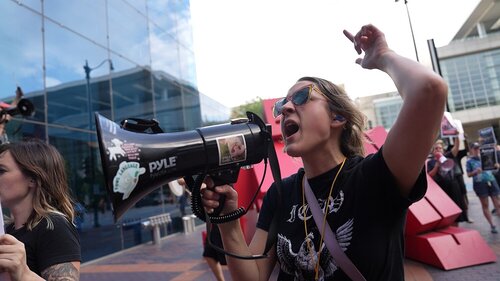 Protest against Marriott International in Chicago