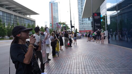 Protest against Marriott International in Chicago