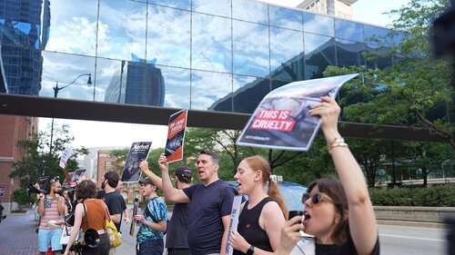 Protest against Marriott International in Chicago