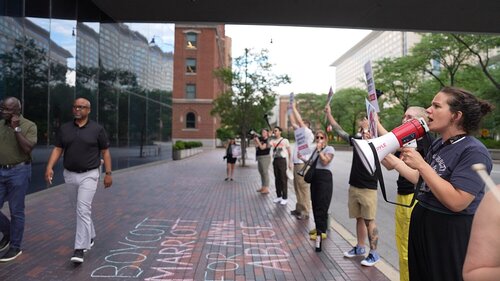 Protest against Marriott International in Chicago