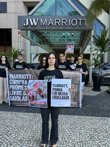Protests against Marriott International in Rio de Janeiro, Brazil.