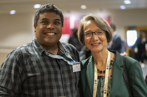 IAS 2023, the 12th IAS Conference on HIV Science. PMCUREF – HIV Cure & Immunotherapy Forum during the closing poster exhibition & networking session.  In the photo IAS Executive Director Birgit Poniatowski.