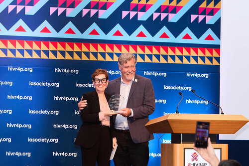 HIVR4P, the 5th HIV Research for Prevention Conference. Lima, Peru. 7 October, 2024

PL01 
Building on successes. 
Speakers: Jeanne Marrazzo (National Institutes of Health)
Beatriz Grinsztejn (IAS President and Fundação Oswaldo Cruz (Fiocruz)
Chris Beyrer (Duke University)
©️ Nicole Bergman / IAS