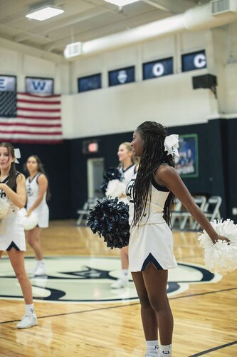 Pep rally in the gym August 2025