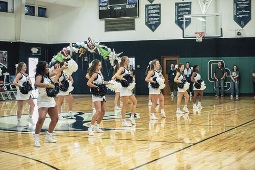 Pep rally in the gym August 2025
