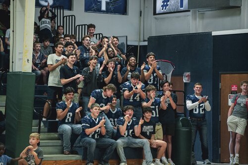 Pep rally in the gym August 2025