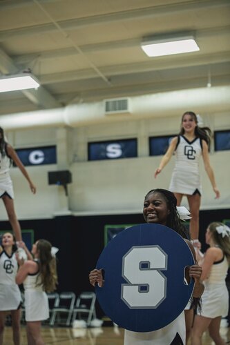 Pep rally in the gym August 2025