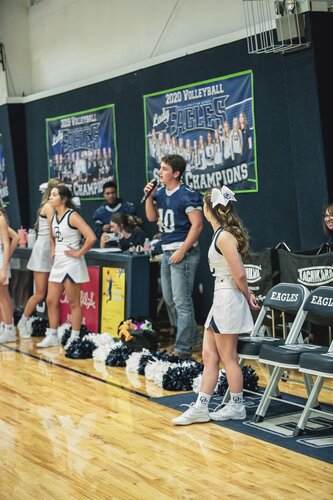 Pep rally in the gym August 2025
