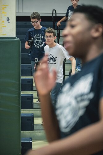Pep rally in the gym August 2025