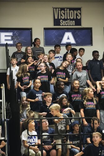 Pep rally in the gym