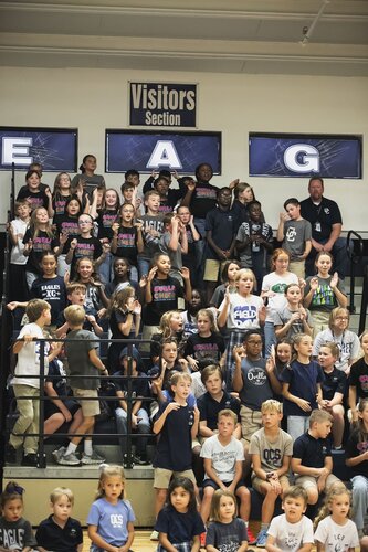 Pep rally in the gym