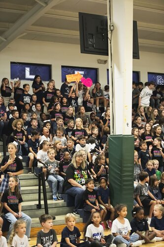Pep rally in the gym