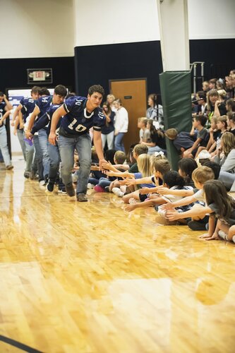 Pep rally in the gym