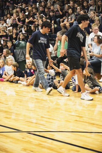 Pep rally in the gym