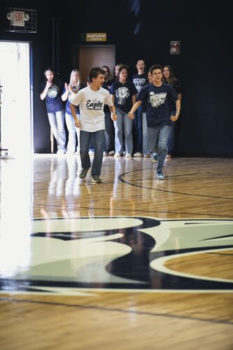 Pep rally in the gym