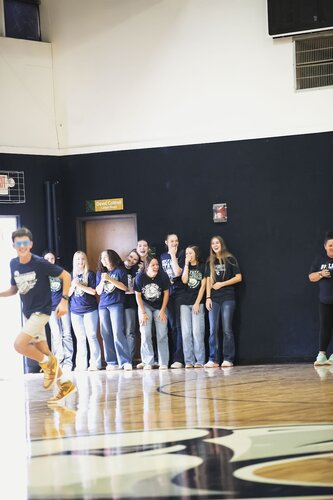 Pep rally in the gym