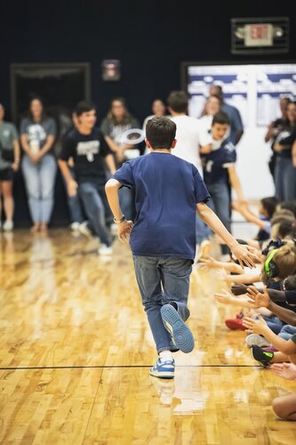 Pep rally in the gym