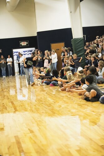 Pep rally in the gym