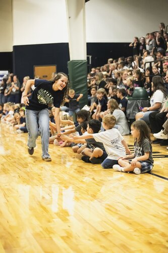 Pep rally in the gym