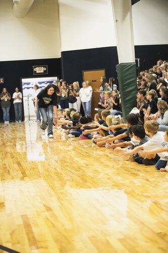 Pep rally in the gym