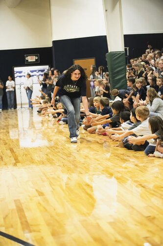 Pep rally in the gym