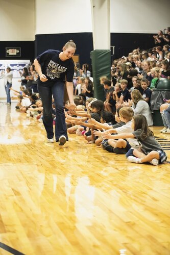 Pep rally in the gym