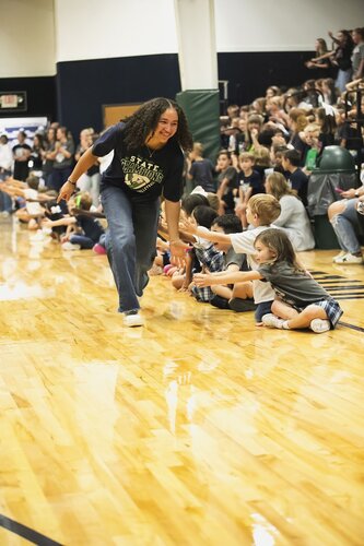 Pep rally in the gym
