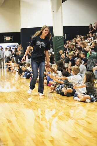 Pep rally in the gym