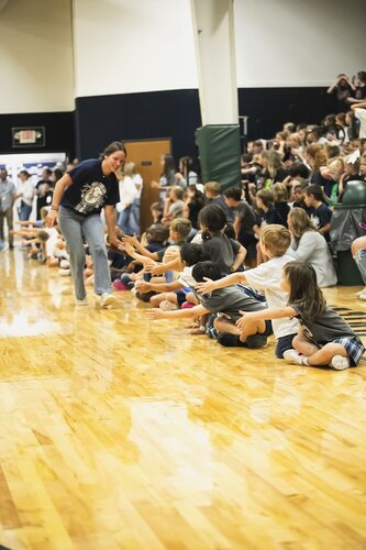 Pep rally in the gym