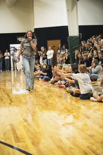 Pep rally in the gym