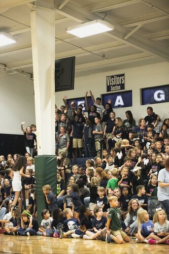 Pep rally in the gym
