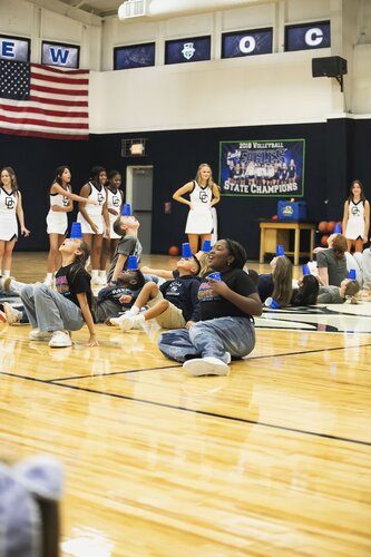 Pep rally in the gym
