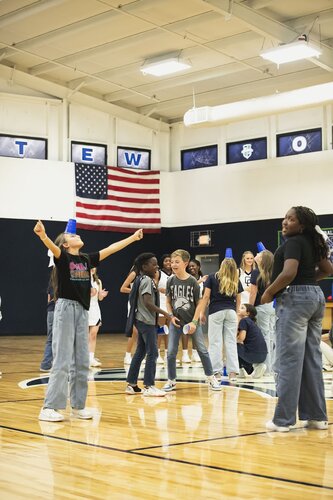 Pep rally in the gym