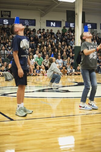 Pep rally in the gym