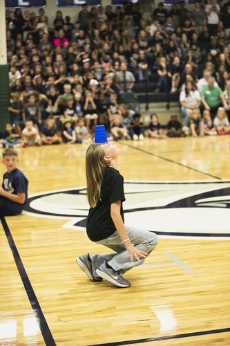 Pep rally in the gym