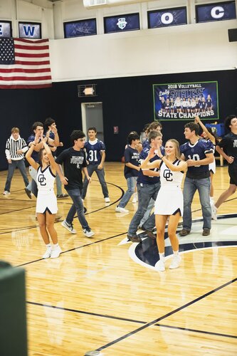 Pep rally in the gym