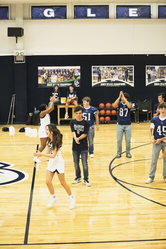 Pep rally in the gym