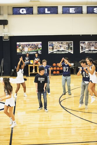Pep rally in the gym