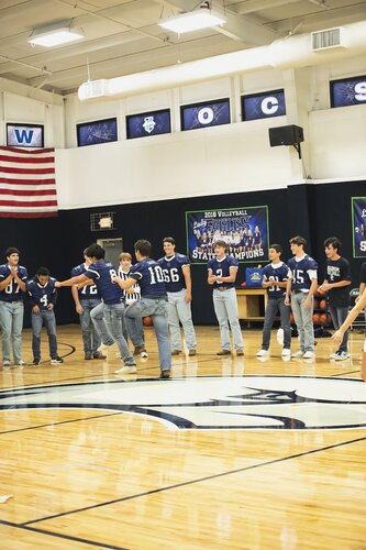 Pep rally in the gym