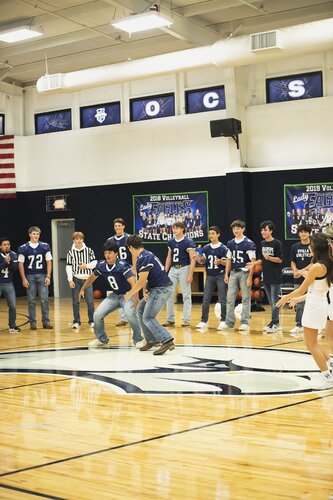 Pep rally in the gym