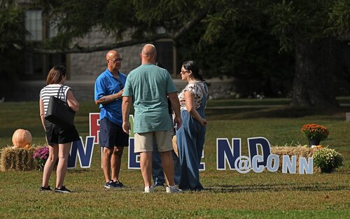 First day of Fall Weekend with pumpkin carving and opening reception Friday, September 26, 2025. (Connecticut College photos by Sean D. Elliot)