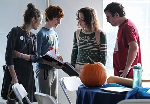 First day of Fall Weekend with pumpkin carving and opening reception Friday, September 26, 2025. (Connecticut College photos by Sean D. Elliot)